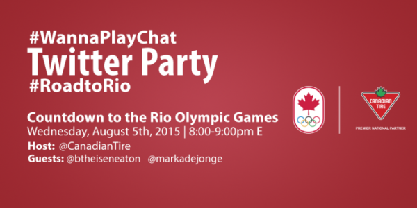 Join the #RoadToRio #WannaPlayChat on August 5 at 8pm EST