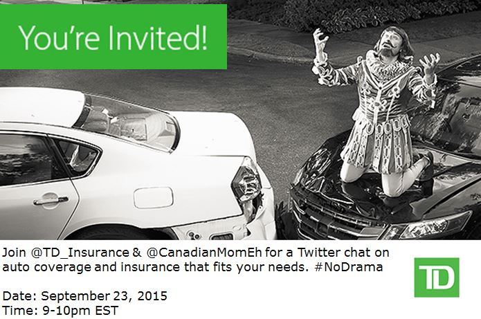 Join the #NoDrama Twitter Party with @TD_Insurance September 23, 2015 9-10pm #ad
